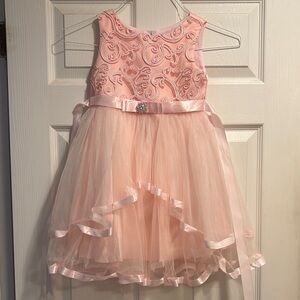 💕Pink Tulle Little Girl Dress with Satin Bow💕